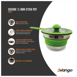 Vango Cuisine 1L Non-Stick Pot - Pot -Robe Outdoor Shop vango cuisine 1l non stick pot pot detail 6