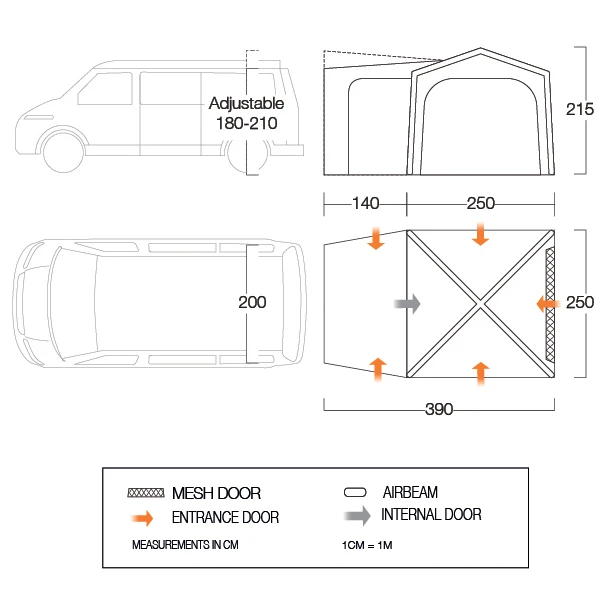 Vango Tailgate AirHub Low - Motorhome Awning 4 Vango Tailgate AirHub Low - Motorhome Awning - Image 2