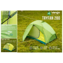Vango Tryfan 200 - 2-person Tent -Robe Outdoor Shop vango tryfan 200 2 person tent bf detail 2