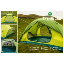 Vango Tryfan 200 - 2-person Tent -Robe Outdoor Shop vango tryfan 200 2 person tent bf detail 3