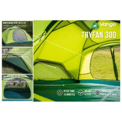 Vango Tryfan 300 - 3-person Tent 11 Vango Tryfan 300 - 3-person Tent -Robe Outdoor Shop vango tryfan 300 3 person tent bf detail 3
